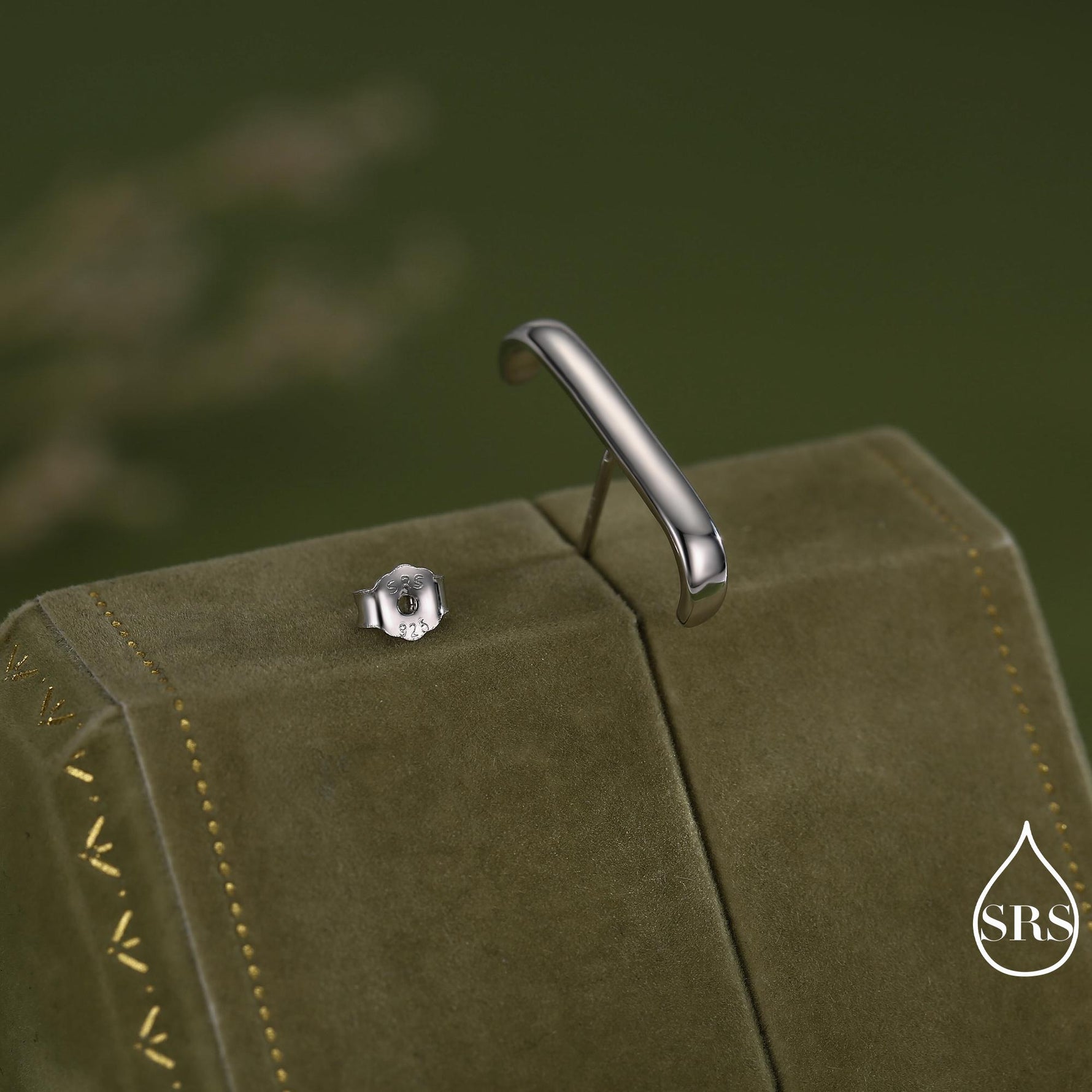 Minimalist Earlobe Cuff Earring in Sterling Silver, Simple Suspender Earring, Lobe Cuff, Silver or Gold