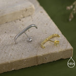 Minimalist Earlobe Cuff Earring in Sterling Silver, Simple Suspender Earring, Lobe Cuff, Silver or Gold