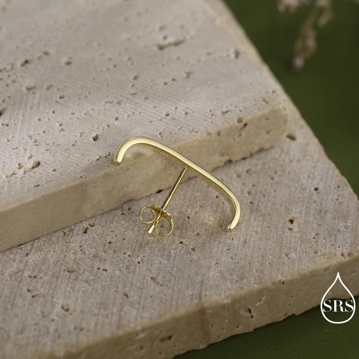 Minimalist Earlobe Cuff Earring in Sterling Silver, Simple Suspender Earring, Lobe Cuff, Silver or Gold