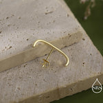Minimalist Earlobe Cuff Earring in Sterling Silver, Simple Suspender Earring, Lobe Cuff, Silver or Gold
