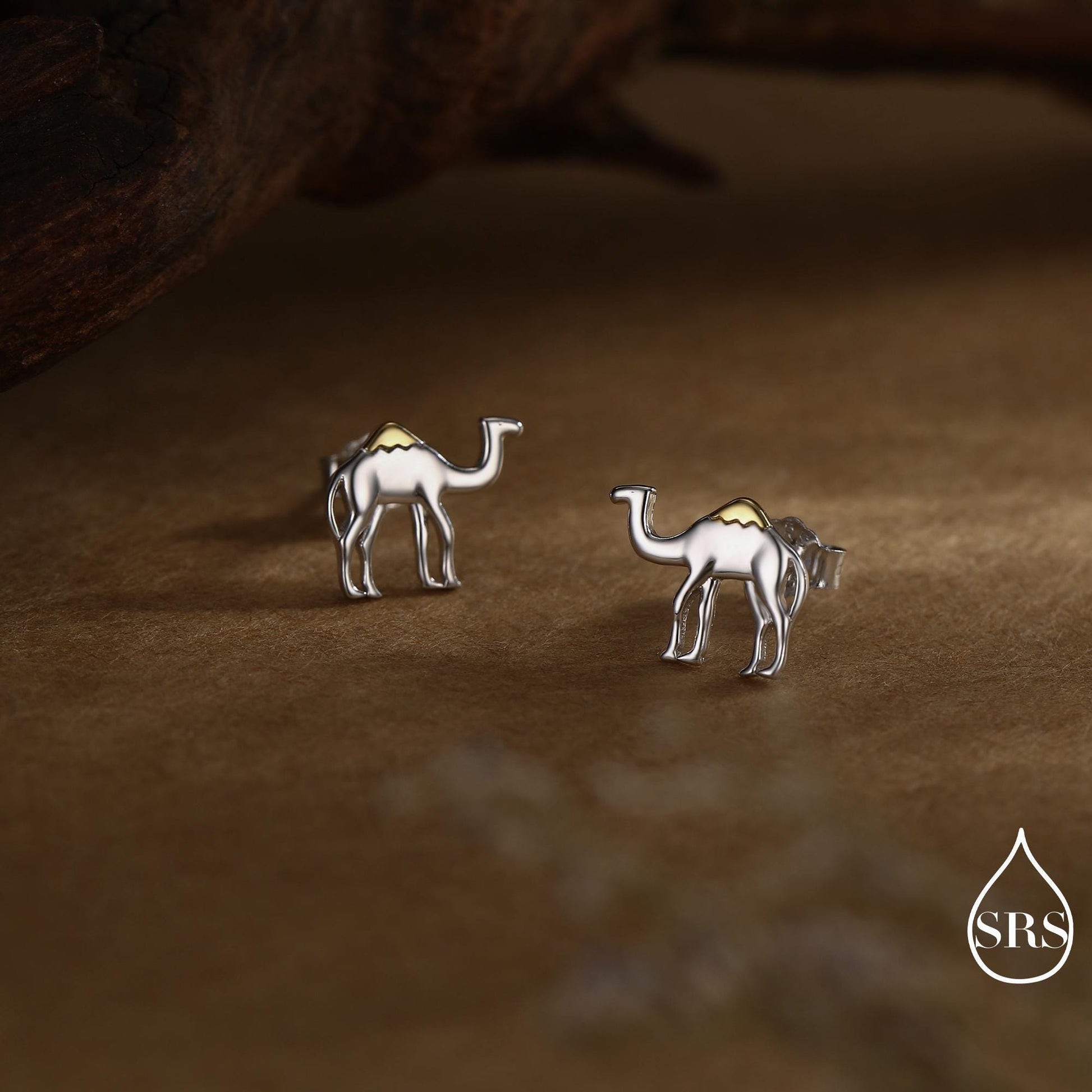 Dainty Camel Stud Earrings in Sterling Silver - Camel Earrings, Natural Inspired Animal Earrings