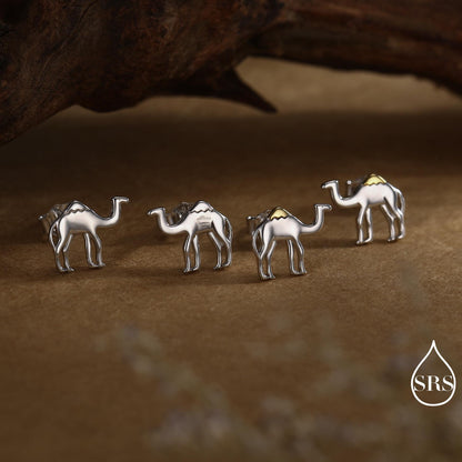 Dainty Camel Stud Earrings in Sterling Silver - Camel Earrings, Natural Inspired Animal Earrings