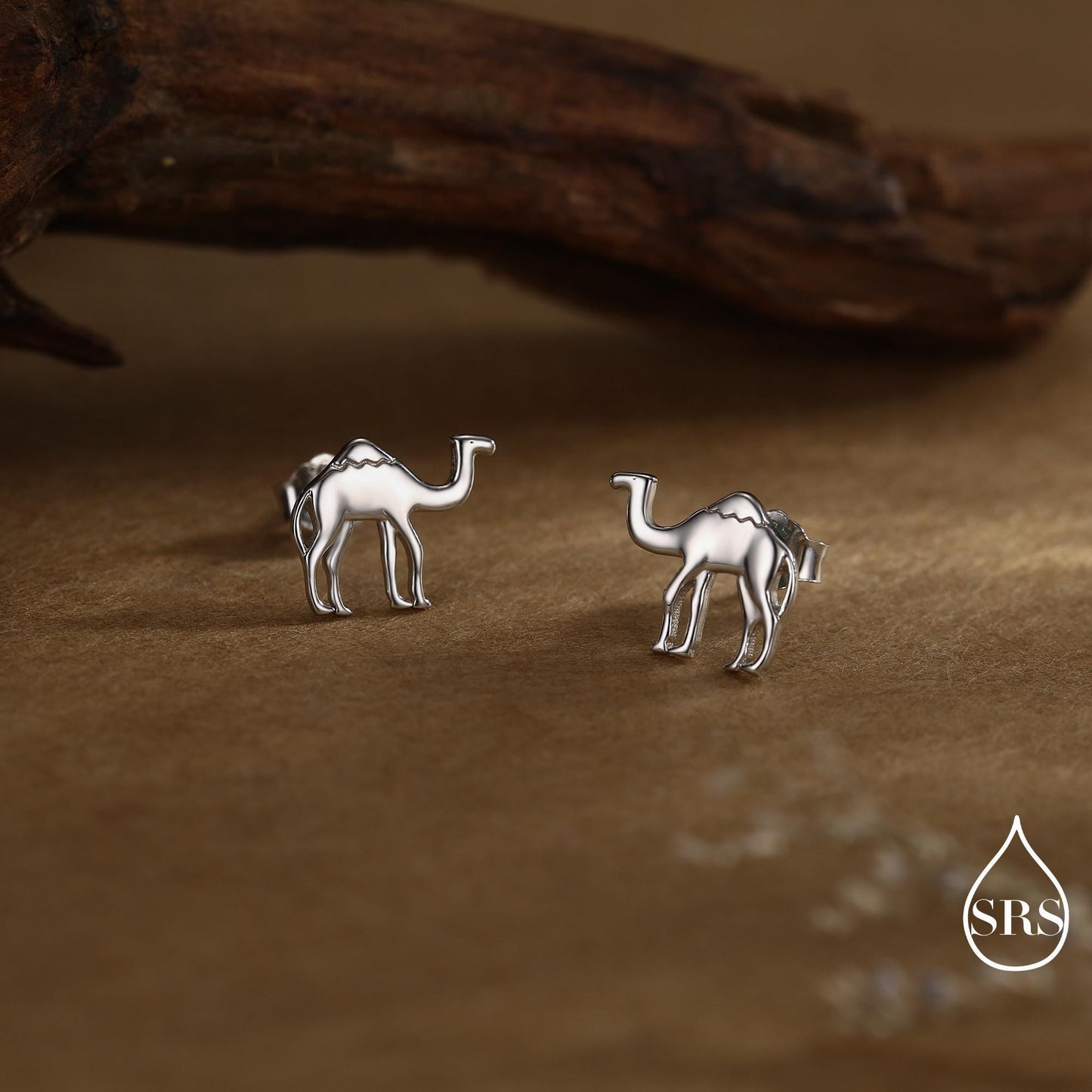 Dainty Camel Stud Earrings in Sterling Silver - Camel Earrings, Natural Inspired Animal Earrings
