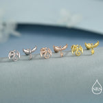 Mismatched Dragon and Phoenix 18G Screw Back Earrings in Sterling Silver