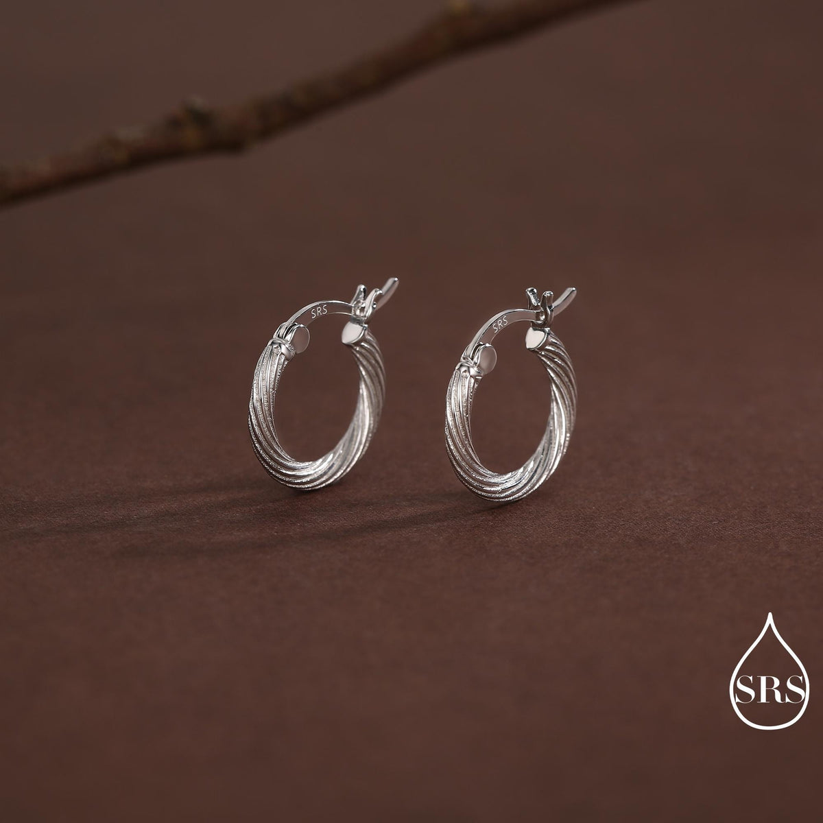 Mini Chunky Braided Hoop Earrings in Sterling Silver, Silver or Gold, Twist Hoop Earrings, Rope Earrings, 10mm Inner Diameter