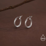 Mini Chunky Braided Hoop Earrings in Sterling Silver, Silver or Gold, Twist Hoop Earrings, Rope Earrings, 10mm Inner Diameter
