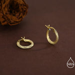 Mini Chunky Braided Hoop Earrings in Sterling Silver, Silver or Gold, Twist Hoop Earrings, Rope Earrings, 10mm Inner Diameter