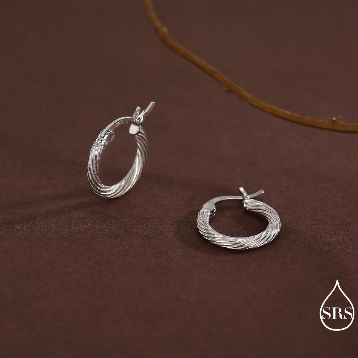 Mini Chunky Braided Hoop Earrings in Sterling Silver, Silver or Gold, Twist Hoop Earrings, Rope Earrings, 10mm Inner Diameter