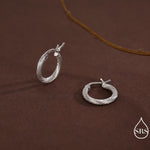 Mini Chunky Braided Hoop Earrings in Sterling Silver, Silver or Gold, Twist Hoop Earrings, Rope Earrings, 10mm Inner Diameter
