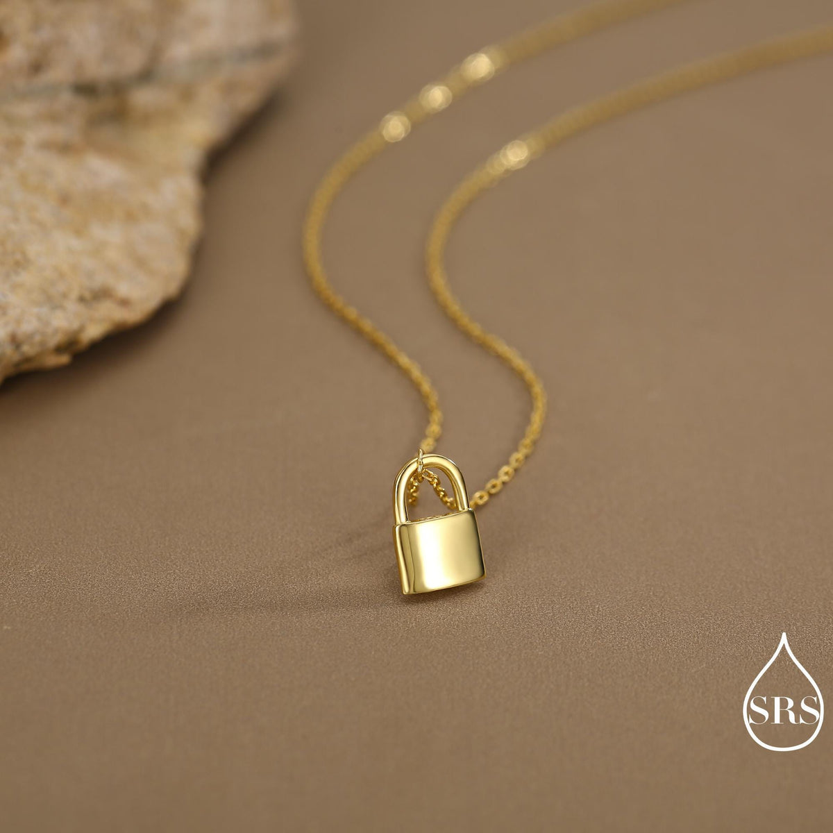 Extra Tiny Padlock Pendant Necklace in Sterling Silver, Silver or Gold, Silver Pad Lock Pendant, Lock Necklace
