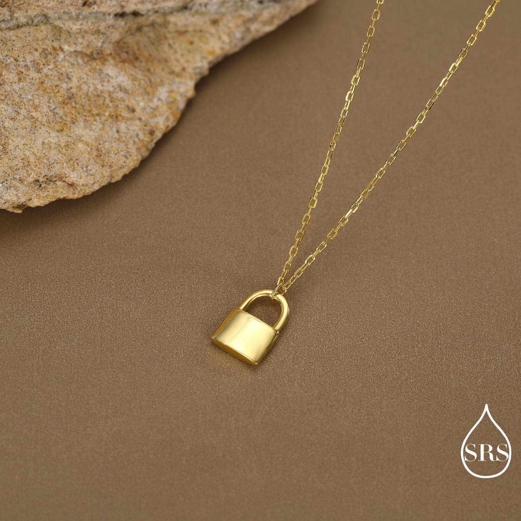 Extra Tiny Padlock Pendant Necklace in Sterling Silver, Silver or Gold, Silver Pad Lock Pendant, Lock Necklace