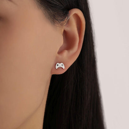Game Console Stud Earrings in Sterling Silver, Silver or Gold, Gamer Earrings, Gamer Gift, Gaming Console Earrings