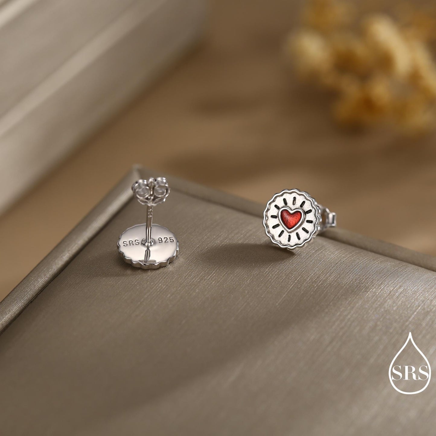 Sterling Silver Biscuit Stud Earrings – Food Design, Minimalist Fun and Quirky Jewellery