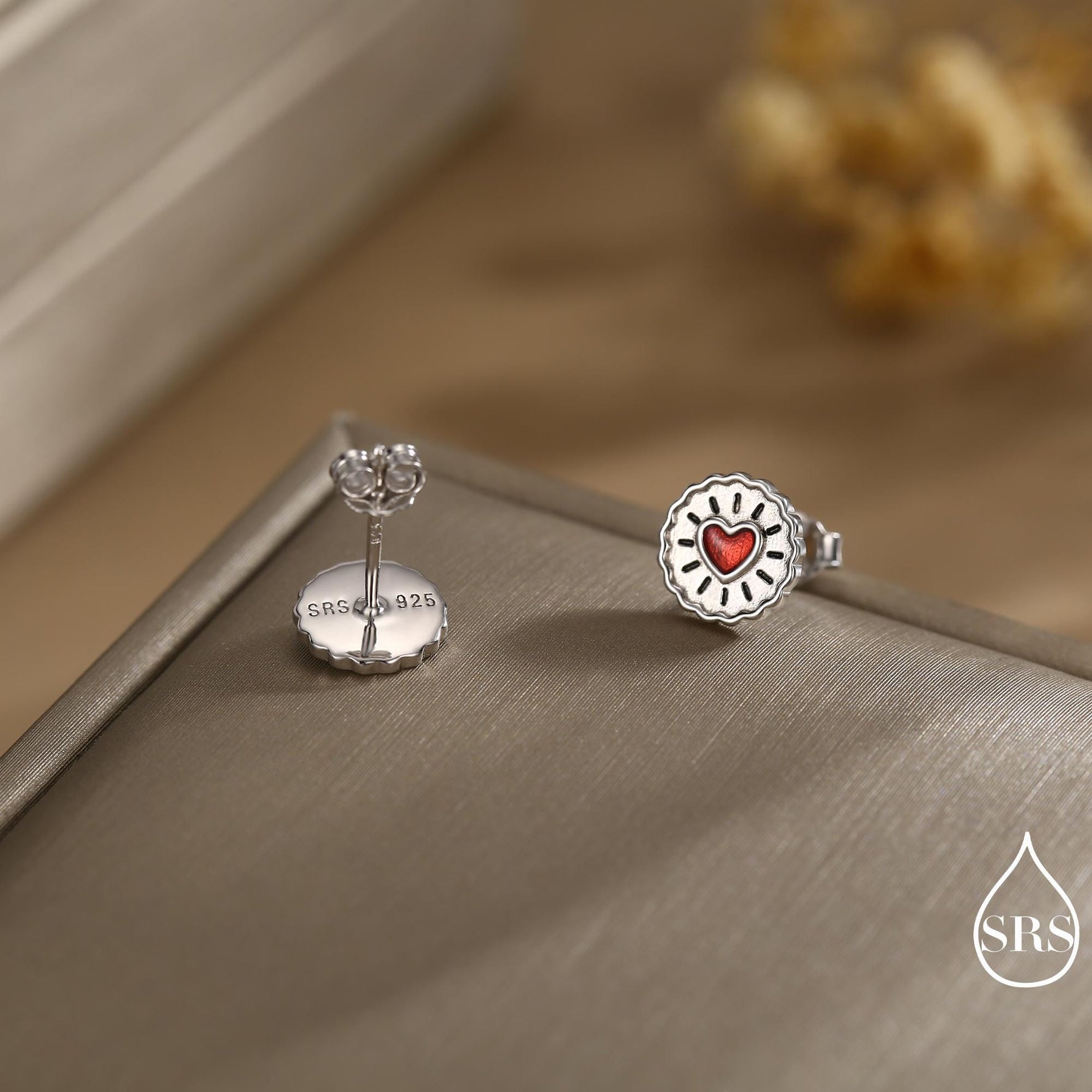 Sterling Silver Biscuit Stud Earrings – Food Design, Minimalist Fun and Quirky Jewellery