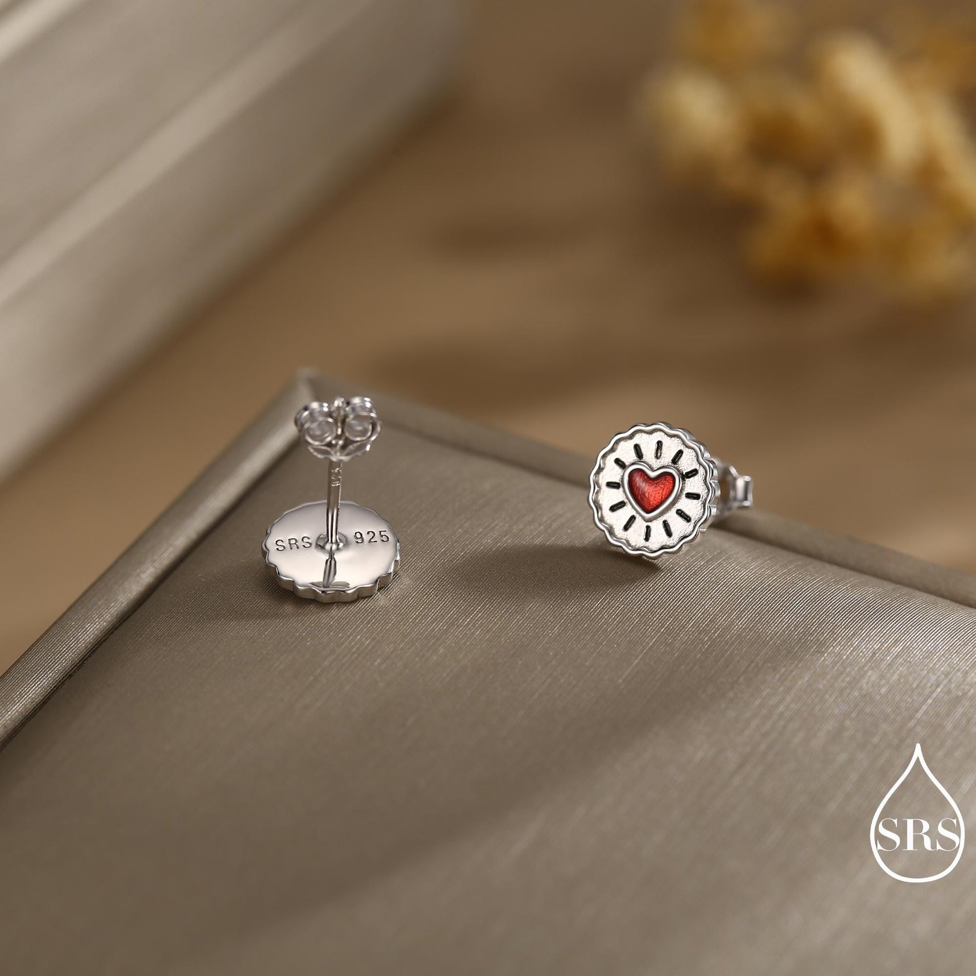 Sterling Silver Biscuit Stud Earrings – Food Design, Minimalist Fun and Quirky Jewellery