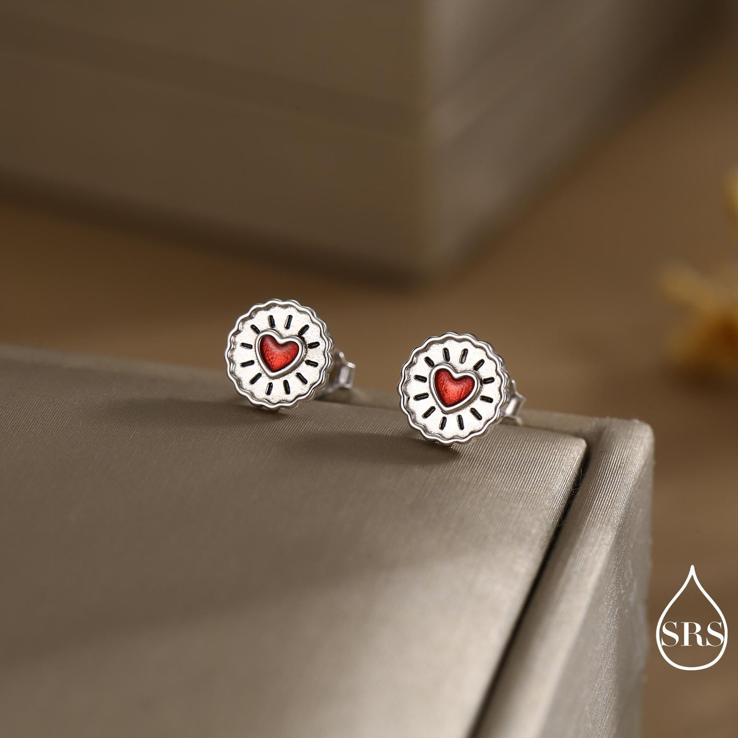 Sterling Silver Biscuit Stud Earrings – Food Design, Minimalist Fun and Quirky Jewellery