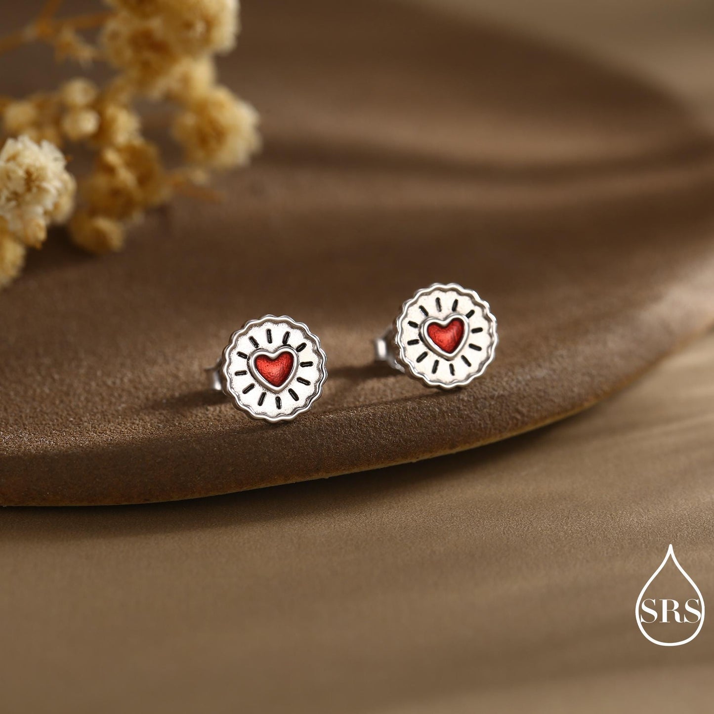 Sterling Silver Biscuit Stud Earrings – Food Design, Minimalist Fun and Quirky Jewellery