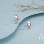 Squid Stud Earrings in Sterling Silver, Squid Fish Earrings, Nature Inspired Animal Earrings, Ocean Animal