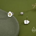Sterling Silver Fried Egg Stud Earrings – Cute Breakfast Mini Studs – Food Jewellery