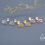 Lotus Flower Stud Earrings in Sterling Silver, Silver or Gold, Nature Inspired, Botanical Earrings