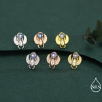 Moonstone Scarab Beetle Stud Earrings