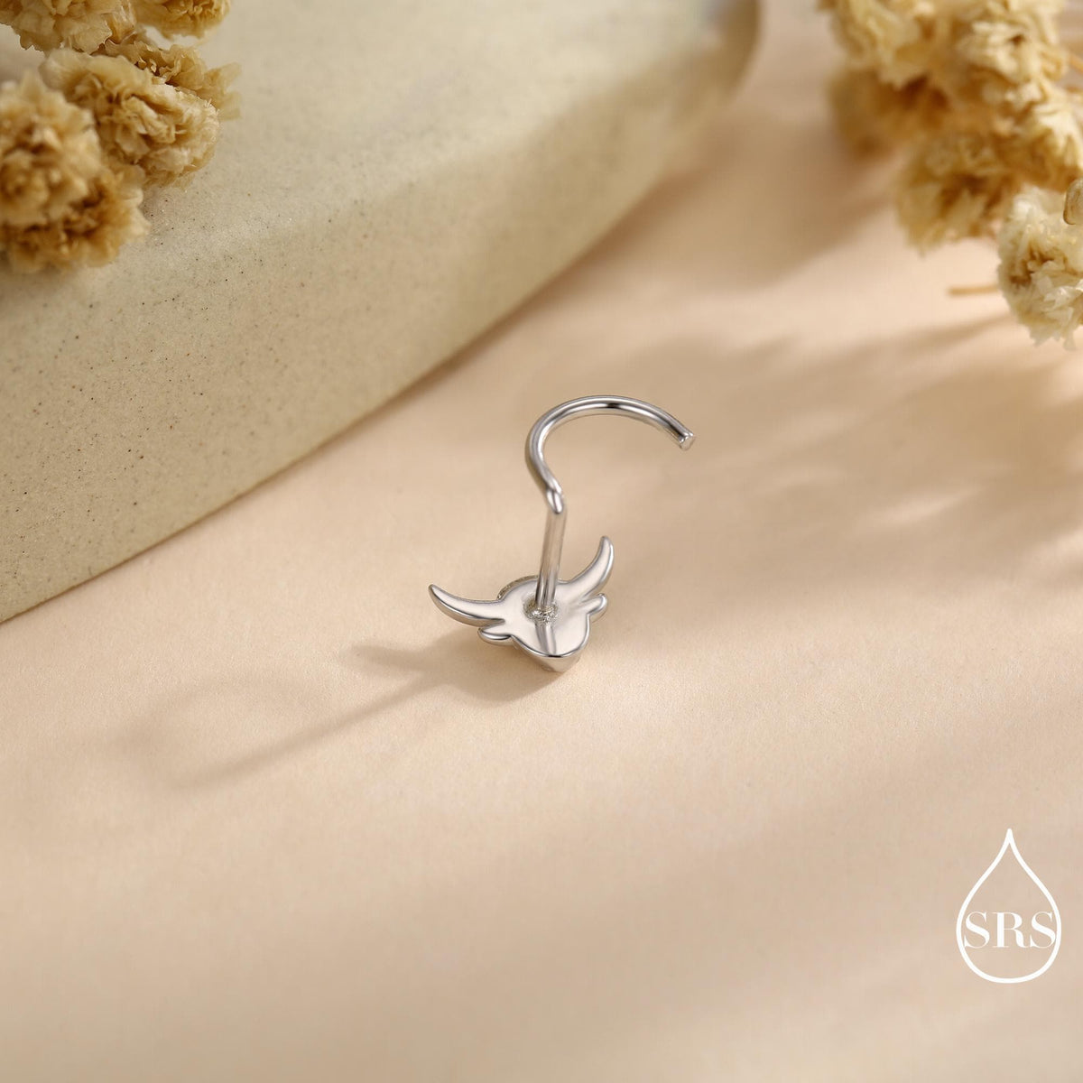 Sterling Silver Highland Cow Nose Ring – Dainty Minimalist Design Scottish Jewellery