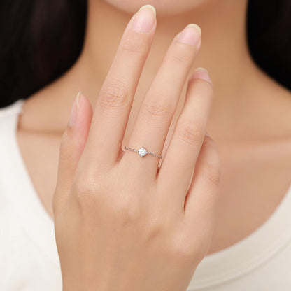 Sterling Silver Sparkly CZ Soft Chain Ring, Adjustable Size Crystal Chain Ring, Silver or Gold Finish, Soft chain Ring in Sterling Silver