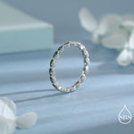 Emerald Marquise CZ Infinity Ring in Sterling Silver, Silver or Gold, Skinny Marquise Ring US 5 - 8