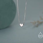 Minimalist Heart Pendant Necklace in Sterling Silver, Gold and Rose Gold. Tiny Heart Necklace, Sweet and Cute