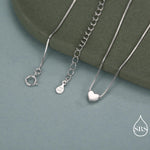 Minimalist Heart Pendant Necklace in Sterling Silver, Gold and Rose Gold. Tiny Heart Necklace, Sweet and Cute