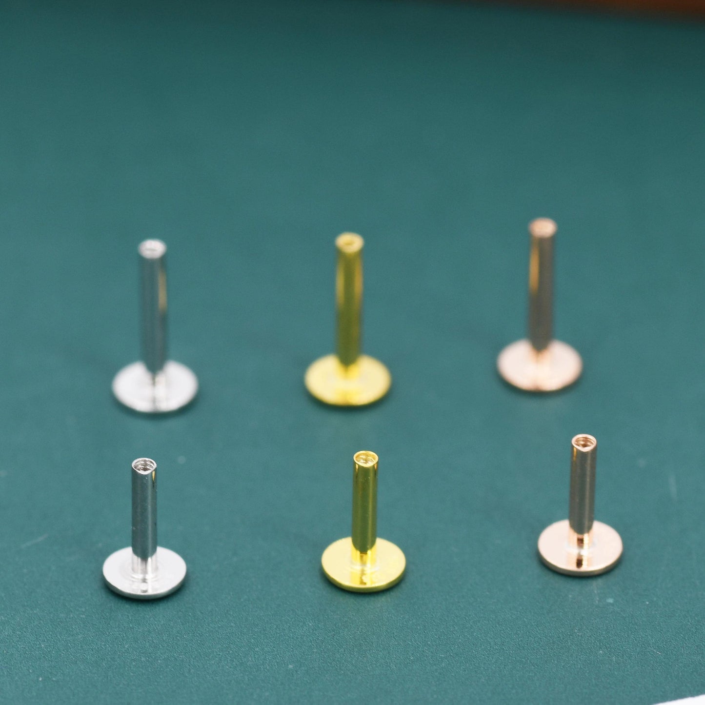 Sterling Silver 16G Internally Threaded Flat Backs, 6mm or 8mm, Compatible with Silver Rain Silver Flat Back Earrings