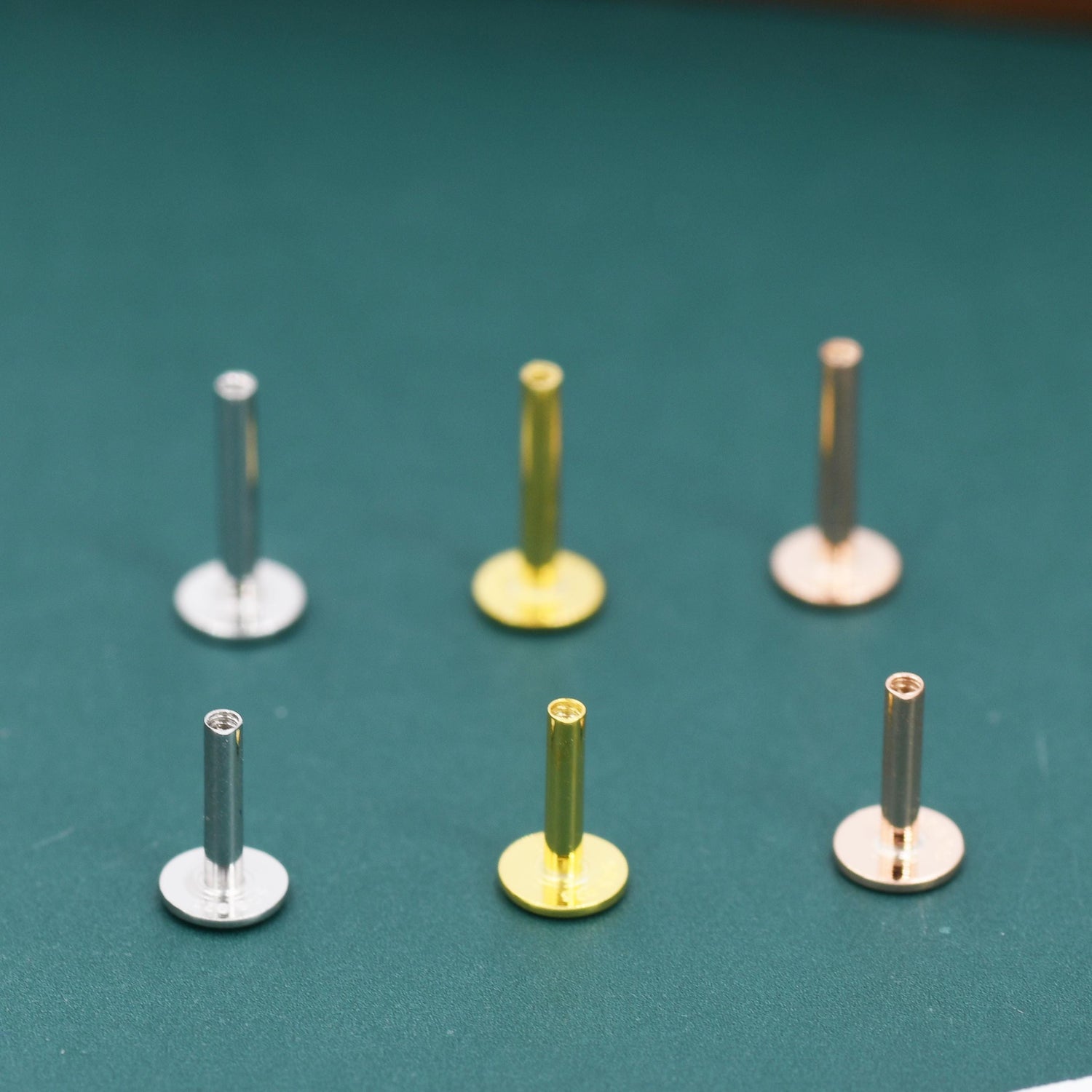 Sterling Silver 16G Internally Threaded Flat Backs, 6mm or 8mm, Compatible with Silver Rain Silver Flat Back Earrings