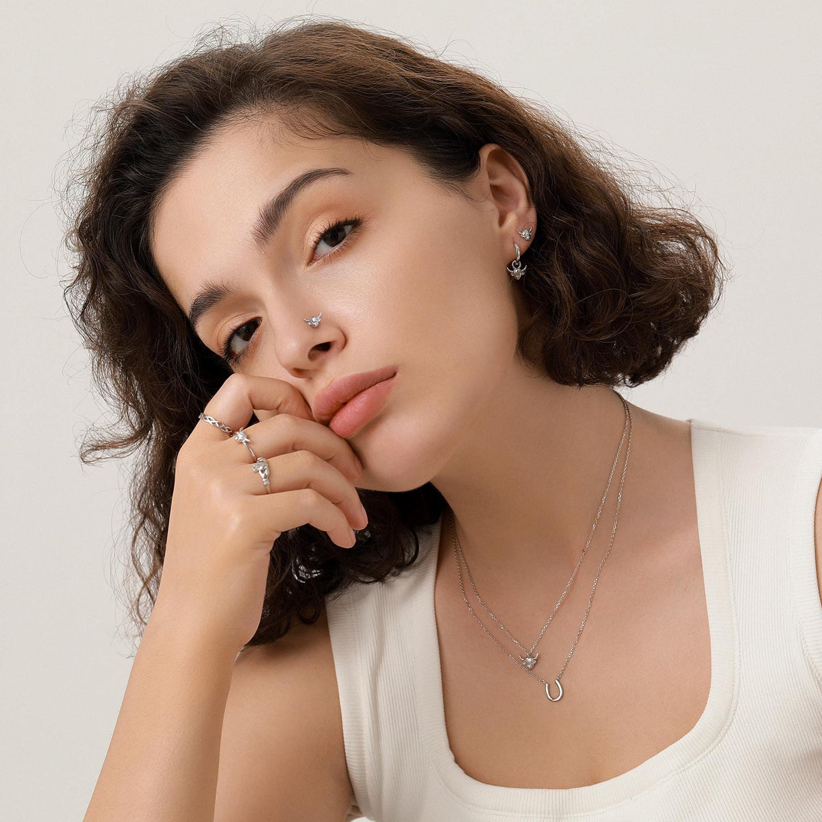 Sterling Silver Highland Cow Nose Ring – Dainty Minimalist Design Scottish Jewellery