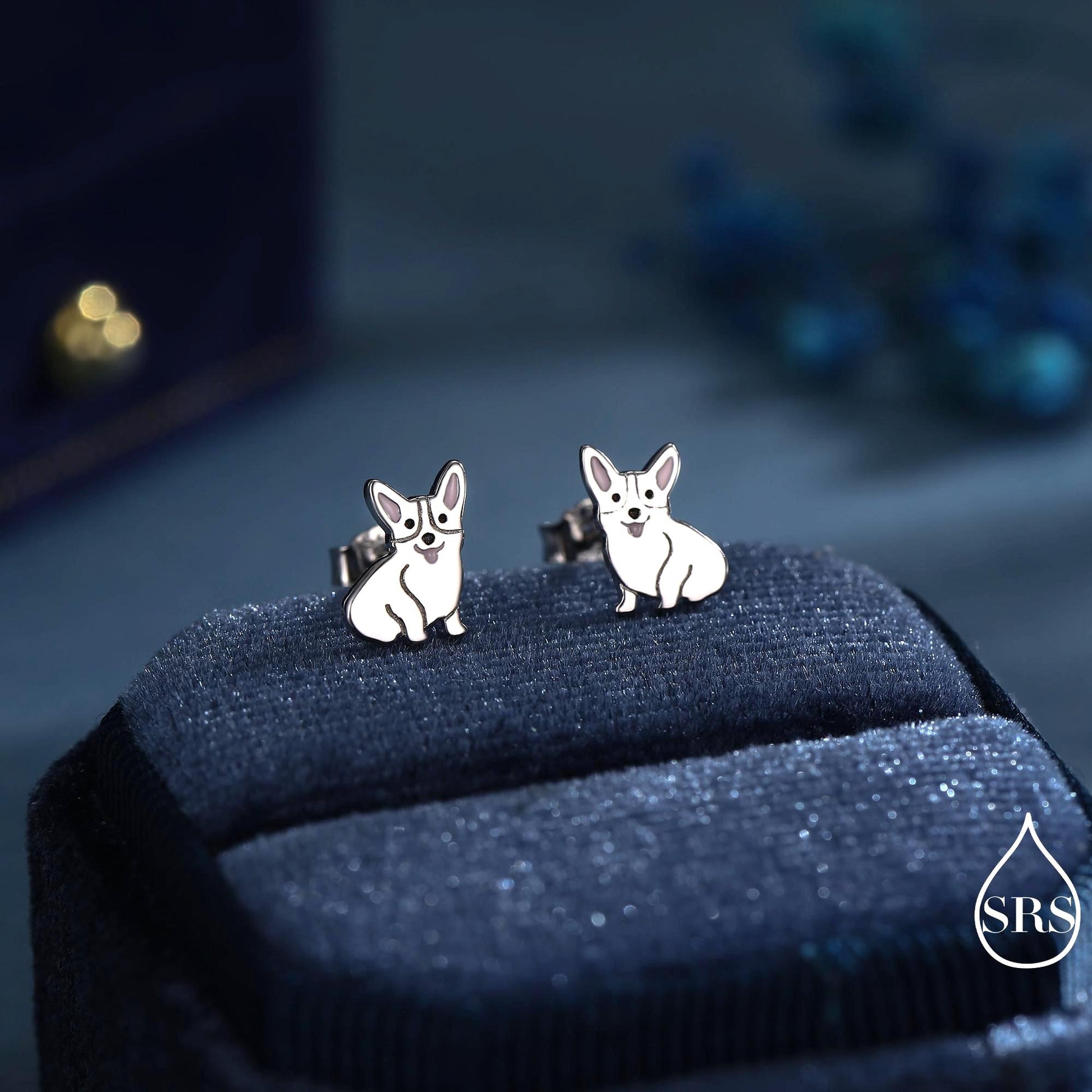 Corgi Dog Stud Earrings in Sterling Silver, Puppy Earrings, Nature Inspired Animal Earrings, Pet, Terrier