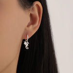 Mismatched Dragon and Sword Huggie Hoops in Sterling Silver, Detachable Asymmetric Dragon and Sword Hoop Earrings, Silver, Gold or Rose Gold