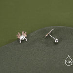 Tiny Axolotl Screw Back / Flat Back / 20G Stud Earrings in Sterling Silver - Sea Creature Stud Earrings