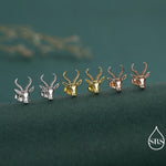 Sterling Silver Antelope / Deer Head Stud Earrings, Aries Jewellery, Animal Earrings, Nature Inspired