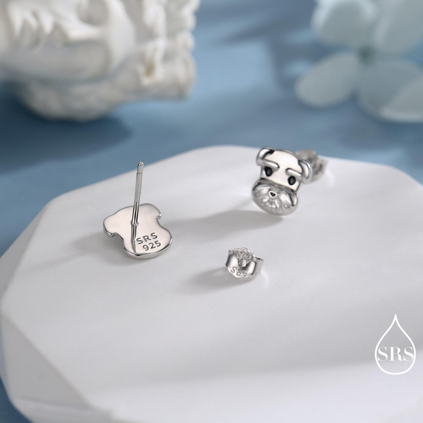 Schnauzer Dog Stud Earrings in Sterling Silver, Dog Earrings, Animal Earrings, Pet Lover