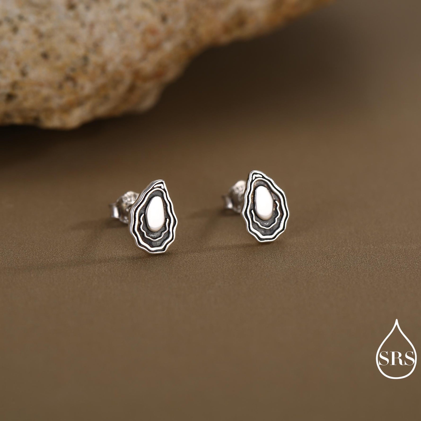 Sterling Silver Oyster Stud Earrings, coastal jewellery, ocean-inspired style, Perfect for beach lovers and ocean dreamers