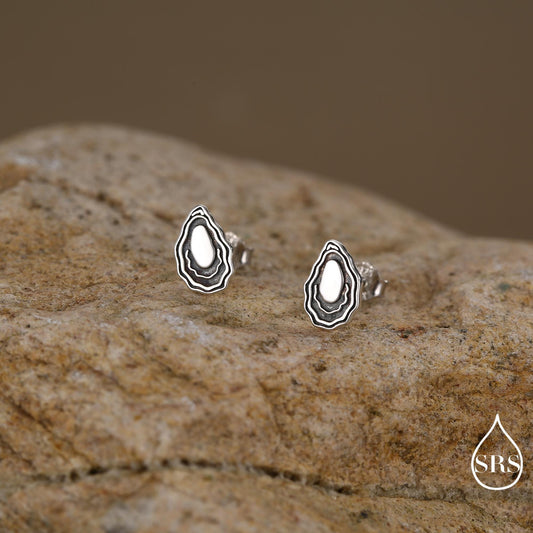 Sterling Silver Oyster Stud Earrings, coastal jewellery, ocean-inspired style, Perfect for beach lovers and ocean dreamers