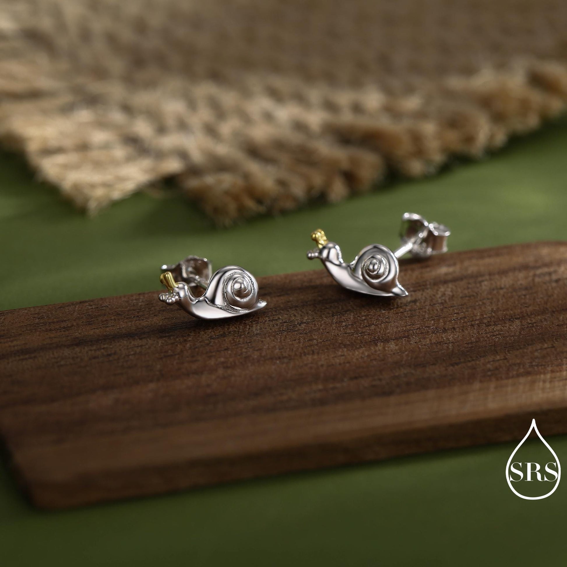 Snail Stud Earrings in Sterling Silver, Cute Snail Earrings, Silver Animal Earrings, Nature Inspired Jewellery