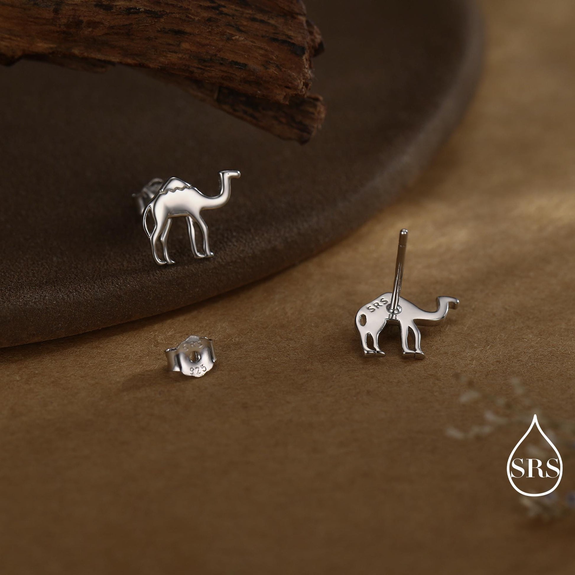 Dainty Camel Stud Earrings in Sterling Silver - Camel Earrings, Natural Inspired Animal Earrings