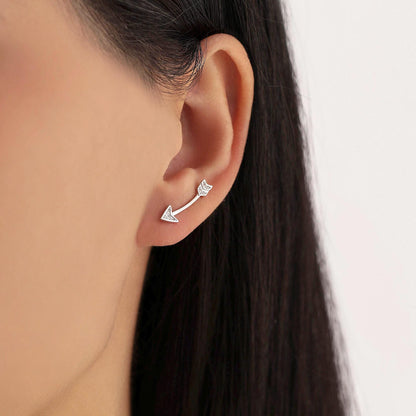 Arrow Crawler Earrings in Sterling Silver with CZ Crystals, Silver or Gold or Rose Gold, CZ Arrow Ear Crawlers, Ear Climbers