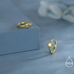 Star Huggie Hoop Earrings in Sterling Silver, Gold or Silver, Single Star 9mm Hoops, Celestial Jewellery