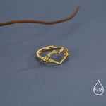 Skeleton Hands Heart Sterling Silver Ring – Gothic Love Collection - Adjustable Size