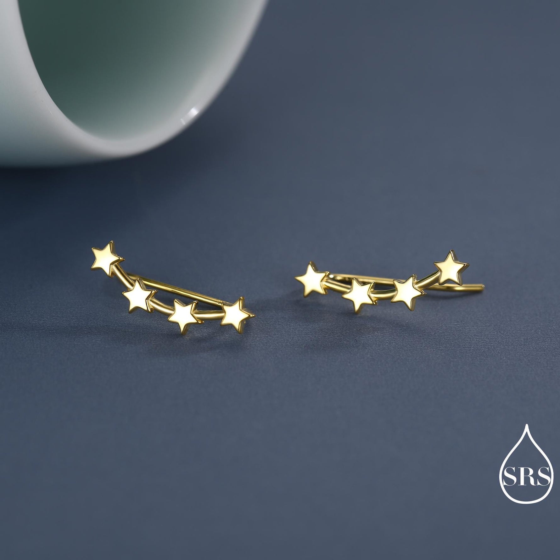 Star Constellation Crawler Earrings in Sterling Silver, Silver or Gold or Rose Gold, Star Ear Crawlers, Ear Climbers