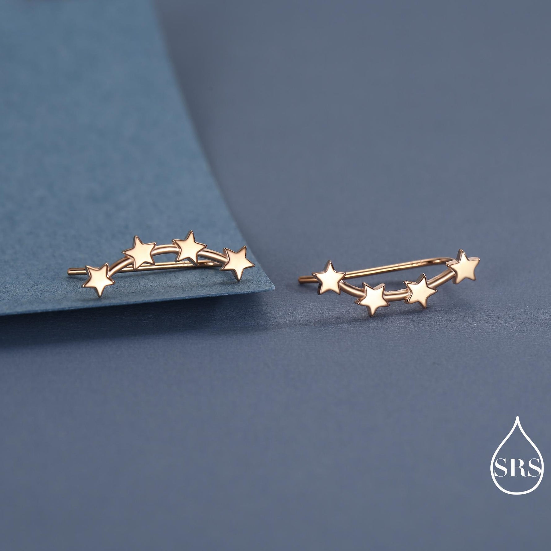 Star Constellation Crawler Earrings in Sterling Silver, Silver or Gold or Rose Gold, Star Ear Crawlers, Ear Climbers