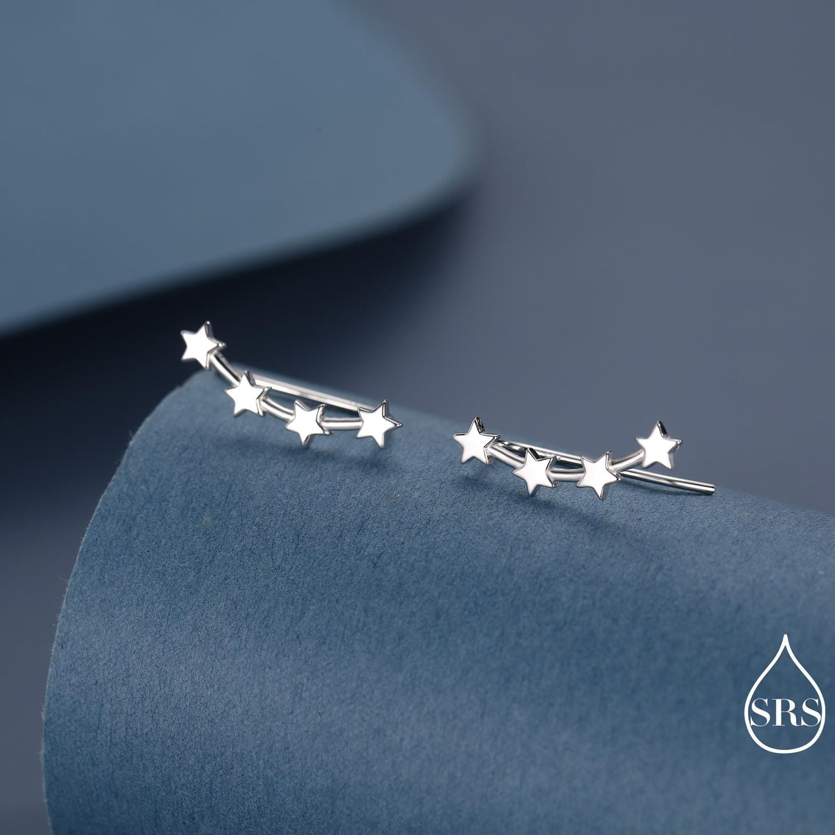 Star Constellation Crawler Earrings in Sterling Silver, Silver or Gold or Rose Gold, Star Ear Crawlers, Ear Climbers