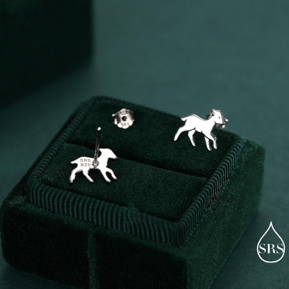 Baby Lamb stud earrings in Sterling Silver, Sheep Earrings, also in Gold or Rose Gold Finish, Nature Inspired, Pet Lover