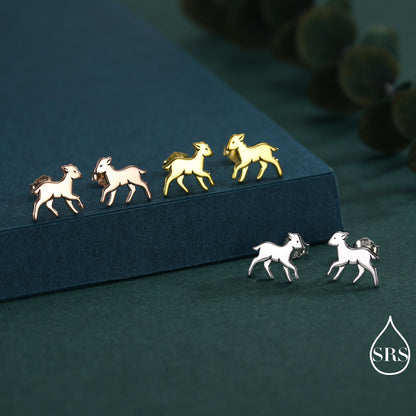 Baby Lamb stud earrings in Sterling Silver, Sheep Earrings, also in Gold or Rose Gold Finish, Nature Inspired, Pet Lover